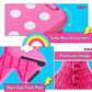 Delxo Folding Step Stool,11 Inch Non-Slip Foldable Step Stools for Kids and Adult,Portable Lightweight Small Folding Stool with Handle for Kitchen Bathroom in Pink,1 Pack