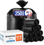 Delxo 40-45 Gallon Trash Bags, 250 Count, 40×45'' Large Black Garbage Bags | Star-Seal Can Liners for Home, Kitchen, Yard & Office – Bulk Value Pack, Made in USA - Delxo